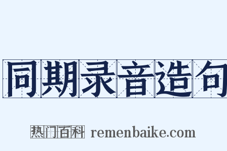 同期录音造句是什么意思的图片